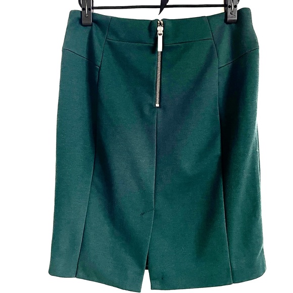 Michael Kors Exposed Zip Knit Pencil Mini Skirt In Pine Green Size 6 EUC - Picture 2 of 7